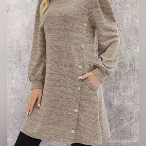 Women’s Fit & Flare Knee Length Sweater Tunic Dress Long Sleeves Size XL NWOT